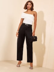 Friends Like These Faux Leather PU Barrel Leg Trousers - Image 1 de 5