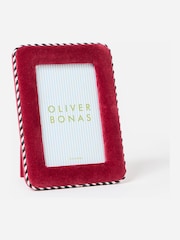 Oliver Bonas Burgundy Dulce Velvet Photo Frame 6x4" - Image 1 of 4