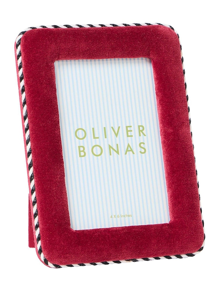 Oliver Bonas Burgundy Dulce Velvet Photo Frame 6x4" - Image 4 of 4
