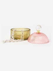 Oliver Bonas Pink Domed Glass Jewellery Box - Image 2 of 4