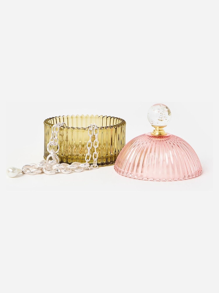 Oliver Bonas Pink Domed Glass Jewellery Box - Image 2 of 4