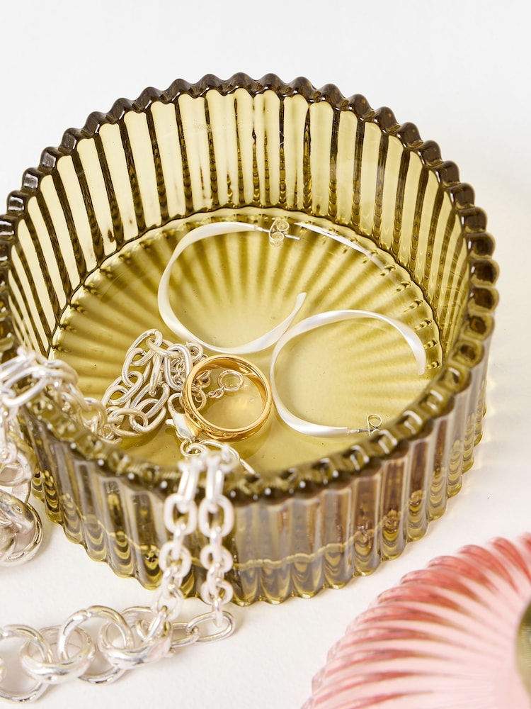 Oliver Bonas Pink Domed Glass Jewellery Box - Image 4 of 4