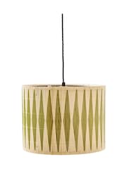 Oliver Bonas Green Ena Diamond Bamboo Pendant Lamp Shade - Image 4 of 4