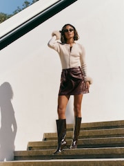 Friends Like These Crinkle Faux Leather PU Manipulated Skort - 5এর মধ্যে 3 ছবি