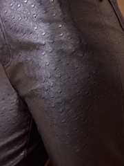 Friends Like These Black Ostrich Effect PU Bootcut Trousers - Image 2 of 5