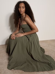 Apricot Green Jersey Waistband Cotton Midaxi Skirt - Image 5 of 5