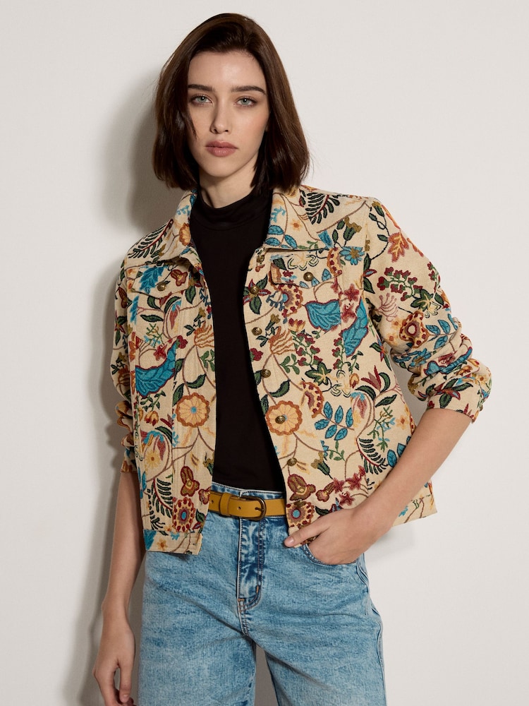 Apricot Blue Novelty Tapestry Floral Jacket - Image 2 of 4