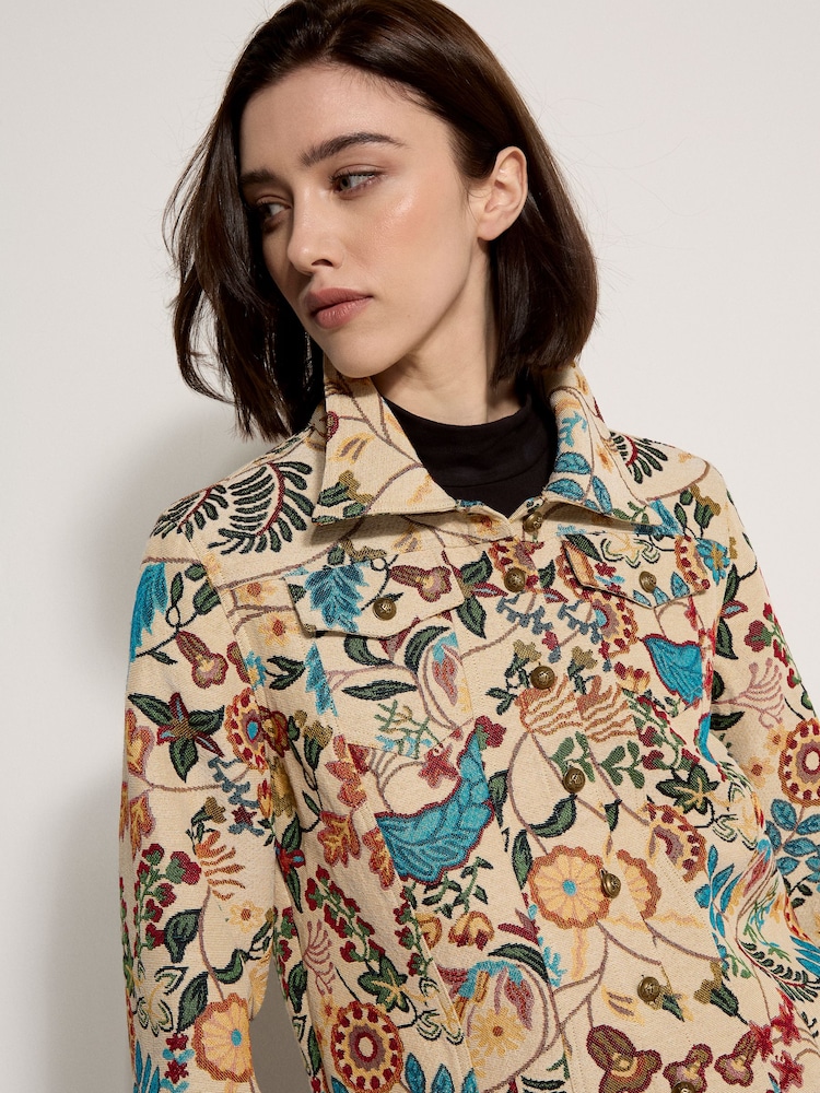 Apricot Blue Novelty Tapestry Floral Jacket - Image 4 of 4