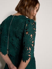 Apricot Green Guipure Lace Daisy Crop Top - Image 2 of 3