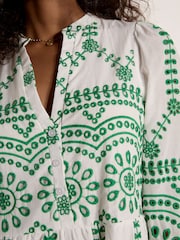 أخضر - Apricot Floral Broderie Anglaise Midi Dress - Image 3 of 3