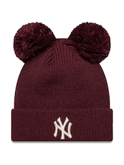 Burgunderrot - New Era Double Pom Knit Beanie - Bild 1 von 2