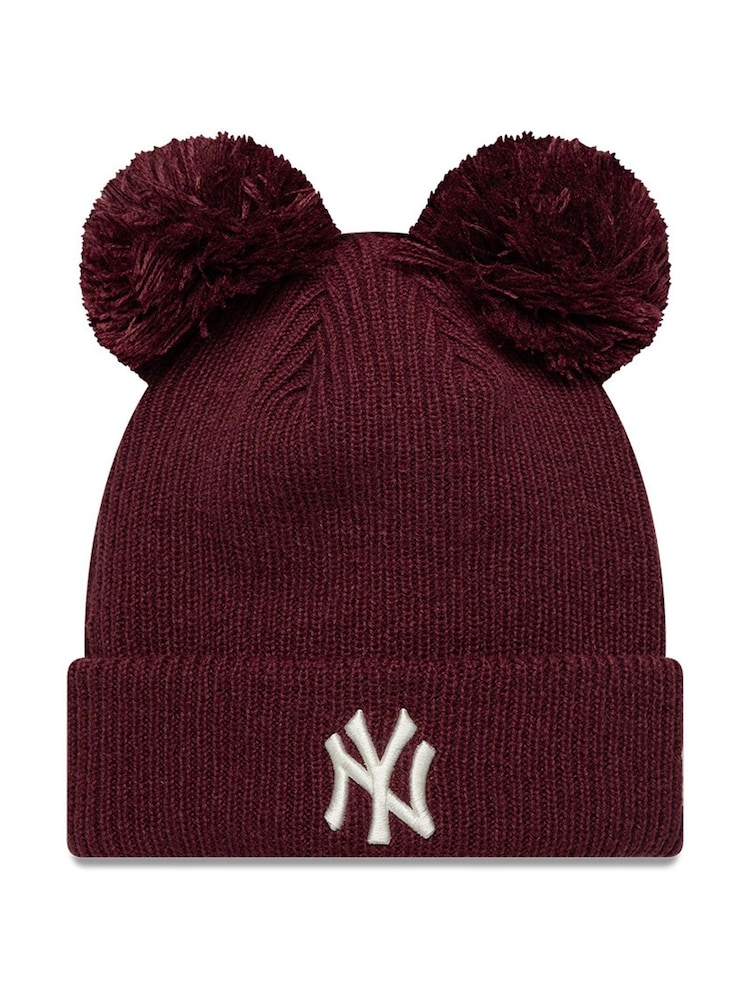 Burgunderrot - New Era Double Pom Knit Beanie - Bild 1 von 2