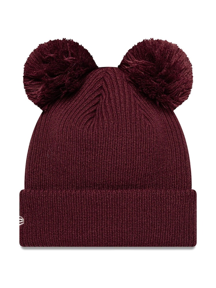 Burgunderrot - New Era Double Pom Knit Beanie - Bild 2 von 2