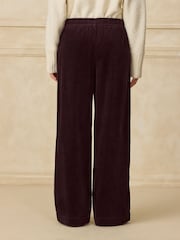 Burgundy Red Wide Leg Soft Cord Trousers - Image 4 of 8