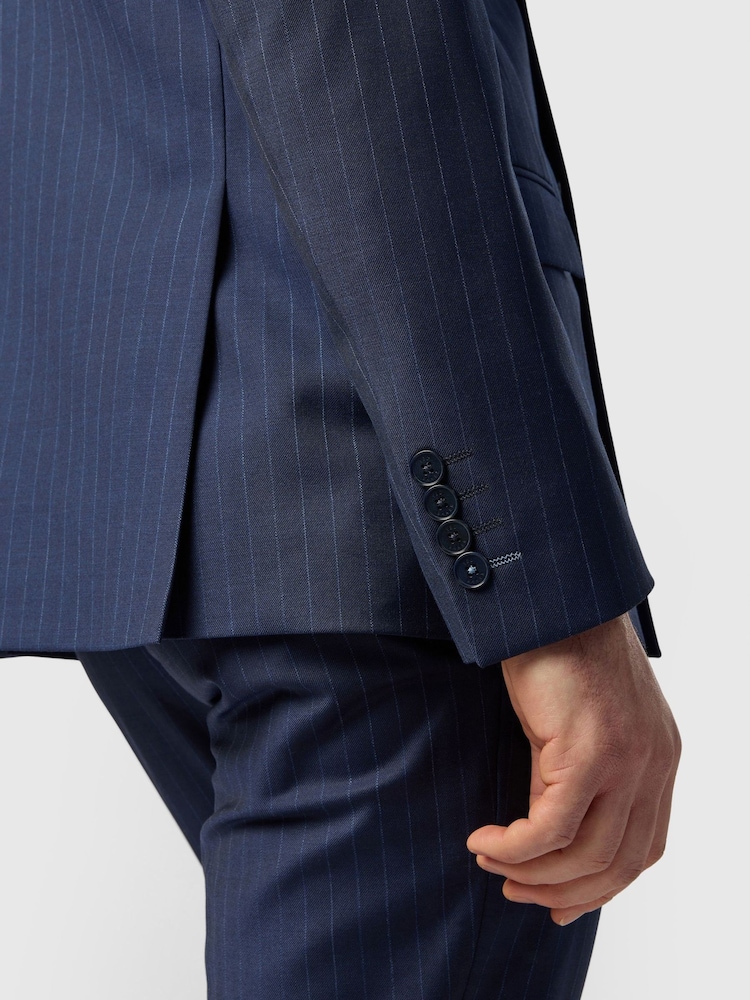 Ted Baker Tailoring Chalk Stripe Blue Jacket - Image 6 of 6 Ted Baker Tailoring Chalk Stripe Blue Jacket - Image 6 of 6