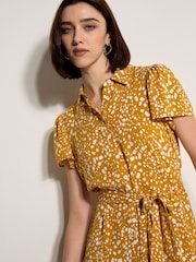 Apricot Yellow Scattered Squares Shirt Mini Dress - Image 3 of 3