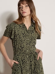 Apricot Scattered Squares Shirt Mini Dress - Image 2 of 3