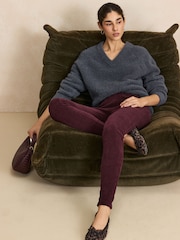 Rojo burdeos - Leggings de pana - Imagen 1 de 8