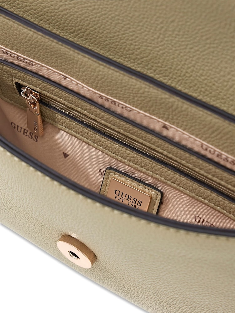 Guess Green Isola Convertible Cross-Body Flap Bag - Image 4 of 4 Guess Green Isola Convertible Cross-Body Flap Bag - Image 4 of 4