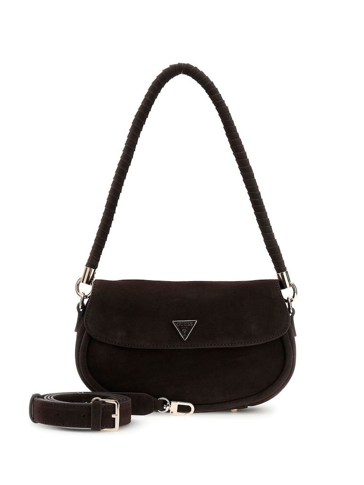 Guess Brown Danya Flap Shoulder Bag - Image 1 of 4 Guess Brown Danya Flap Shoulder Bag - Image 1 of 4