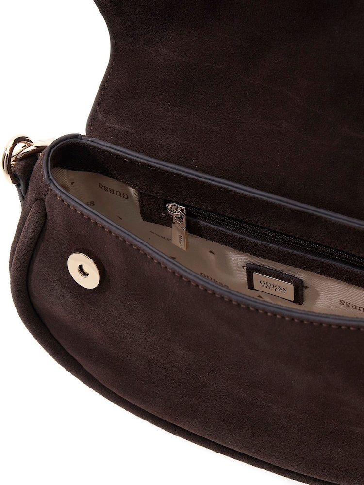 Guess Brown Danya Flap Shoulder Bag - Image 4 of 4 Guess Brown Danya Flap Shoulder Bag - Image 4 of 4