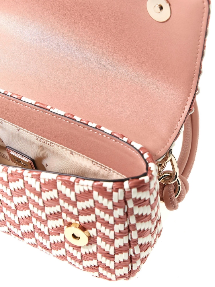 Guess Pink Tessi Flap Shoulder Bag - Image 4 of 4