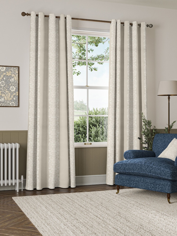 William Morris At Home Linen Blackthorn Woven Stripe Made to Measure Curtains - Image 2 of 9