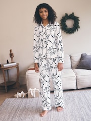 Balta/melna bantīte - Jersey Button-Through Pyjamas (3-16yrs) - Attēls 1 no 4