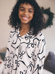 Balta/melna bantīte - Jersey Button-Through Pyjamas (3-16yrs) - Attēls 3 no 4