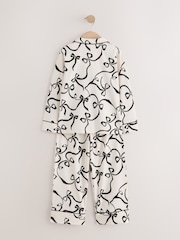 White/Black Bow Jersey Button-Through Pyjamas (3-16yrs) - Image 6 of 10