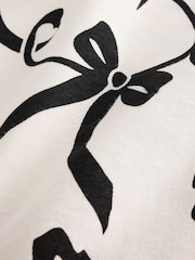 White/Black Bow Jersey Button-Through Pyjamas (3-16yrs) - Image 8 of 10