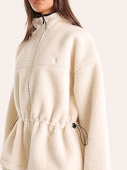 4th & Reckless Lola Drawstring Peplum Zip Through Fleece - תמונה 3 מתוך 6