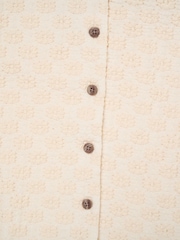 Miss Cream Textured Top Wide Leg Trouses And Scrunchie Outfit Set - Image 5 of 6