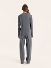 4th & Reckless Grey Liliana Lounge Rib Polo Top - Image 2 of 5