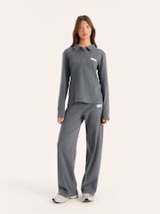 4th & Reckless Grey Liliana Lounge Rib Polo Top - Image 4 of 5