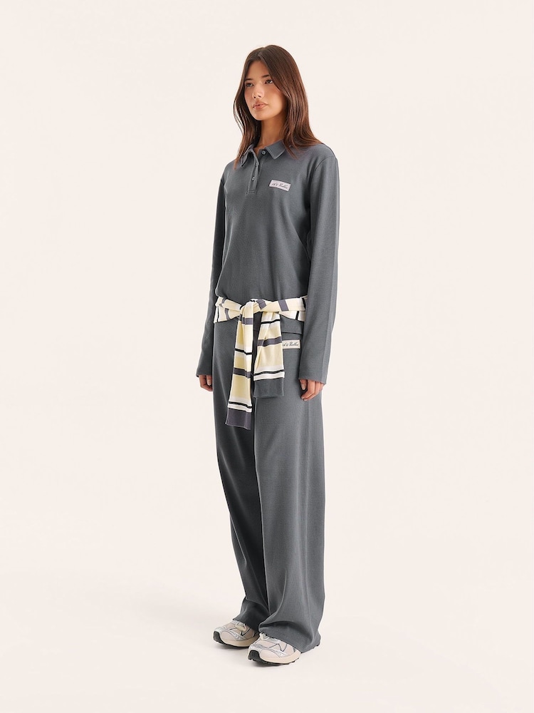 4th & Reckless Grey Liliana Lounge Rib Polo Top - Image 5 of 5