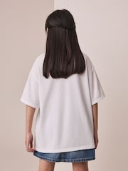 White Wicked Sequin Oversized T-Shirt (3-16yrs) - Image 3 of 4