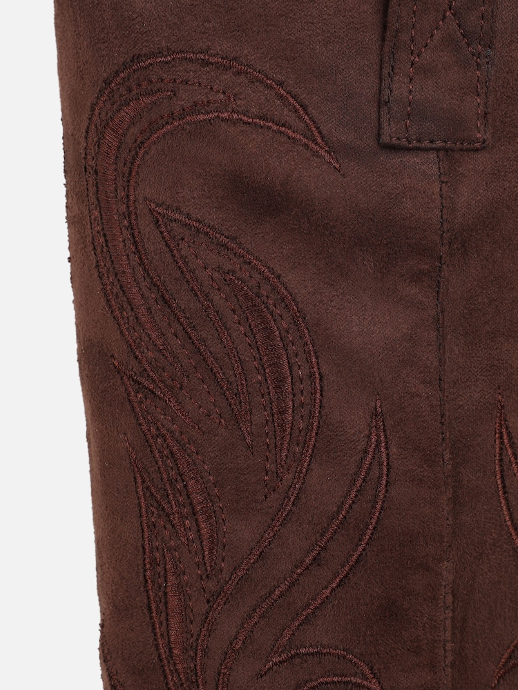 Simmi London Brown Sammy Embroidered Western Boots - Image 4 of 4
