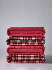 The Set 4 Pack Red Christmas Check/Windowpane Cosy Throws - Image 2 of 6