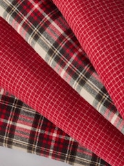 The Set 4 Pack Red Christmas Check/Windowpane Cosy Throws - Image 5 of 6