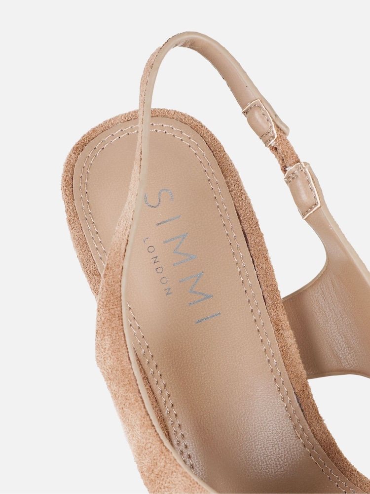 Simmi London Nude Ranch Toe Thong Heeled Sandals - Image 4 of 4