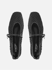 Simmi London Black Cecilia Woven Ballerina Flats - Image 3 of 4