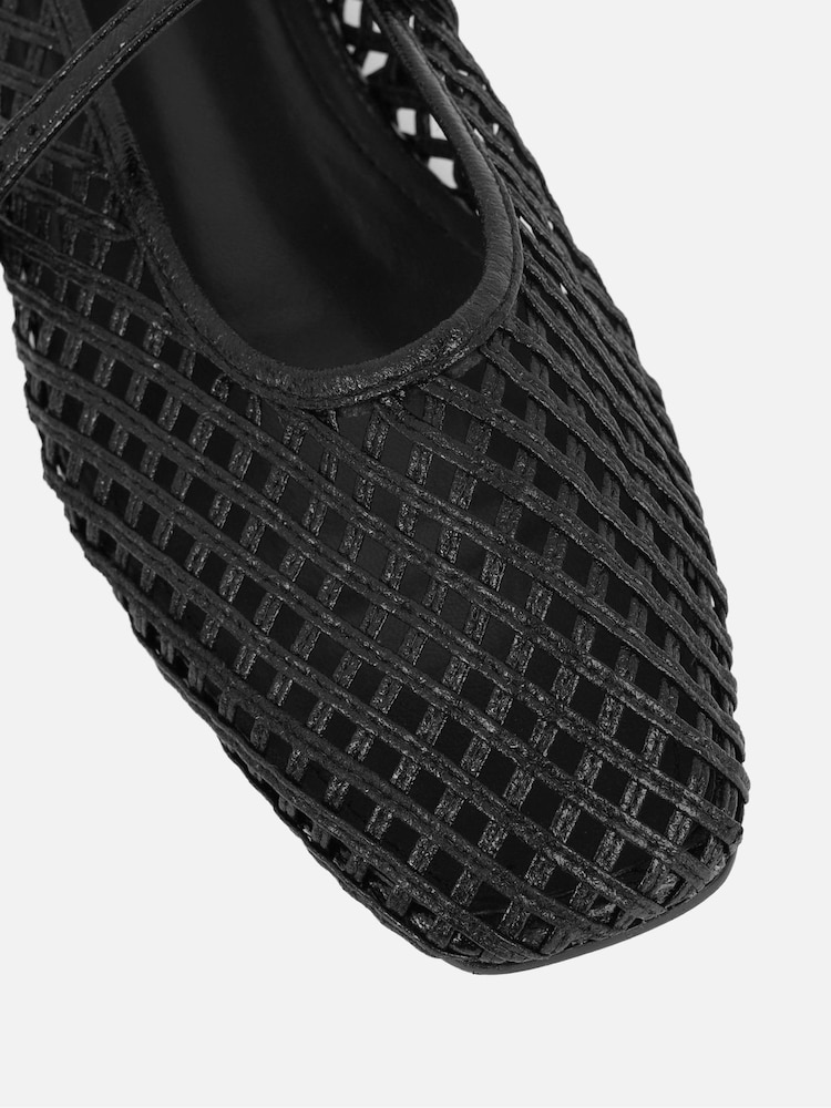 Simmi London Black Cecilia Woven Ballerina Flats - Image 4 of 4