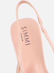 Simmi London Pink Saskia Bow Detail Slingback Court Shoes - Image 4 of 4