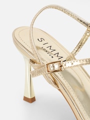 Simmi London Gold Polly Diamante Heeled Sandals - Image 4 of 5
