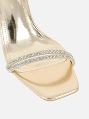 Simmi London Gold Polly Diamante Heeled Sandals - Image 5 of 5