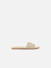 Simmi London Gold Luna Woven Flat Sandals - Image 2 of 4