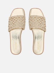 Simmi London Gold Luna Woven Flat Sandals - Image 3 of 4