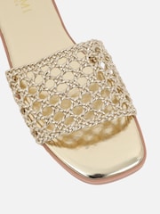 Simmi London Gold Luna Woven Flat Sandals - Image 4 of 4