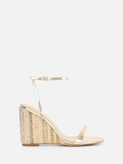 Simmi London Gold Kimah Wedge Heeled Sandals - Image 2 of 4
